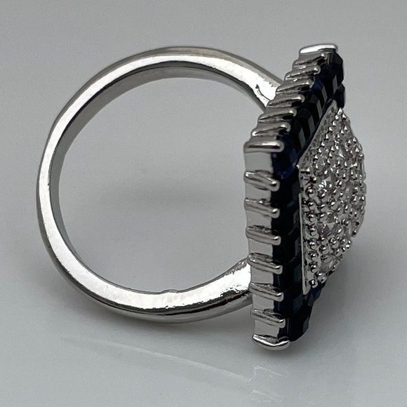 Women Ring Silver Tone Fashion Zircon Cluster Jewe - Picture 6 of 11